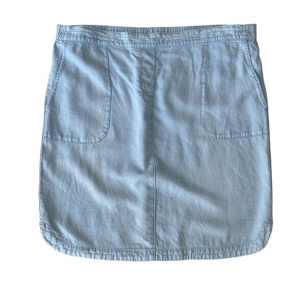 J. Jill Denim Light Blue Tencel Linen Blend Skirt with Pockets - Large - Picture 1 of 5